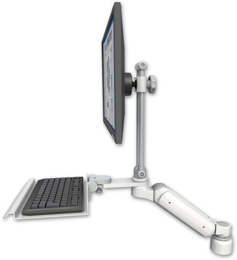 [UL180HEV7-D1-KD12] AccessMount™ Ultra 180 Heavy Duty Arm with EV710 monitor mount desk mount, a 1" riser, and a 12" keyboard tray