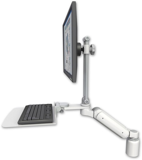 [UL180HEV7-D3-KD12F] AccessMount™ Ultra 180 Heavy Duty Arm with EV710 monitor mount desk mount, a 3" riser, and a 12" flat keyboard tray