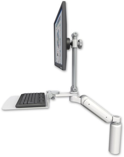 [UL180HEV7-D7-KD12F] AccessMount™ Ultra 180 Heavy Duty Arm with EV710 monitor mount desk mount, a 7.5" riser, and a 12" flat keyboard tray