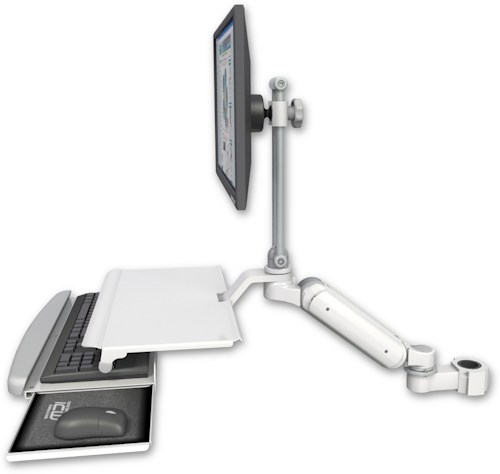 [UL180HEV7-P15-KUS] AccessMount™ Ultra 180 Heavy Duty Arm with EV710 monitor mount mount for a 1.5" pole and a work surface tray and slide-out keyboard tray
