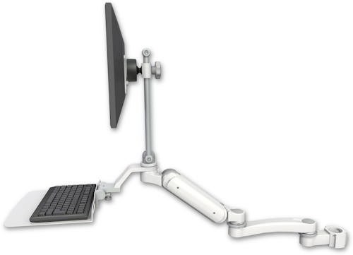 [UL180HEV7-P2-KU12F-A1] AccessMount™ Ultra 180 Heavy Duty Arm with EV710 monitor mount mount for a 2" pole, a 12" flat keyboard tray, and an 11" arm