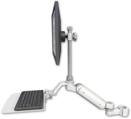 [UL180HEV7-P2-KU12F] AccessMount™ Ultra 180 Heavy Duty Arm with EV710 monitor mount mount for a 2" pole and a 12" flat keyboard tray