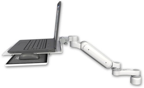[UL180H-D1-LUS-AS1] AccessMount™ Ultra 180 Heavy Duty Arm desk mount with a 1" riser Laptop tray, slider, and an 6" arm