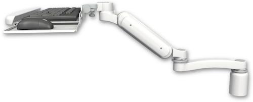 [UL180H-D3-KUB-A1] AccessMount™ Ultra 180 Heavy Duty Arm desk mount with a 3" riser, a wrist-rest keyboard tray, and an 11" arm