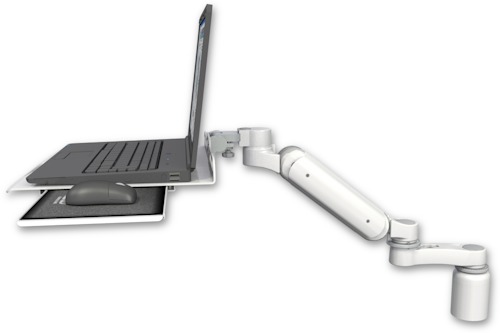 [UL180H-D3-LUS-AS1] AccessMount™ Ultra 180 Heavy Duty Arm desk mount with a 3" riser Laptop tray, slider, and an 6" arm