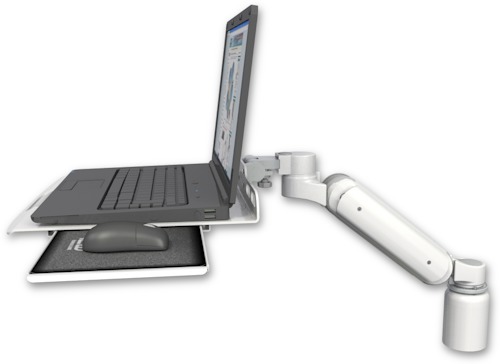 [UL180H-D3-LUS] AccessMount™ Ultra 180 Heavy Duty Arm desk mount with a 3" riser Laptop tray and slider