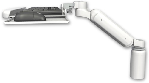 [UL180H-D5-KUB] AccessMount™ Ultra 180 Heavy Duty Arm desk mount with a 5" riser and a wrist-rest keyboard tray