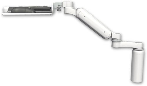 [UL180H-D7-KUB-AS1] AccessMount™ Ultra 180 Heavy Duty Arm desk mount with a 7.5" riser, a wrist-rest keyboard tray, and an 6" arm
