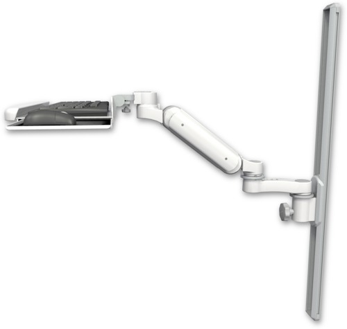 [UL180H-T36-KUB-AS1] AccessMount™ Ultra 180 Heavy Duty Arm mount on a 36" wall track slider with a wrist-rest keyboard tray and an 6" arm
