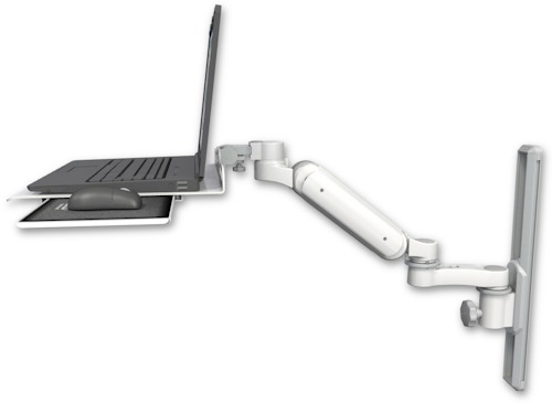 [UL180-T19-LUS-AS1] AccessMount™ Ultra 180 Arm mount on a 19" wall track slider Laptop tray with slider and an 6" arm
