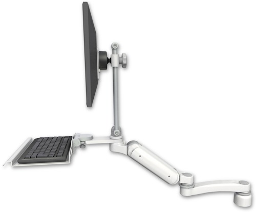 [UL180EV7-D1-KD12-A1] AccessMount™ Ultra 180 Arm with EV710 monitor mount desk mount, a 1" riser, a 12" keyboard tray, and an 11" arm