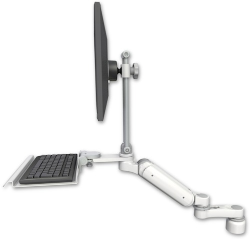[UL180EV7-D1-KD12-AS1] AccessMount™ Ultra 180 Arm with EV710 monitor mount desk mount, a 1" riser, a 12" keyboard tray, and an 6" arm