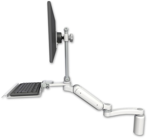 [UL180EV7-D5-KD12-A1] AccessMount™ Ultra 180 Arm with EV710 monitor mount desk mount, a 5" riser, a 12" keyboard tray, and an 11" arm
