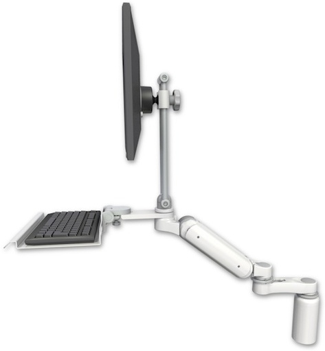 [UL180EV7-D5-KD12-AS1] AccessMount™ Ultra 180 Arm with EV710 monitor mount desk mount, a 5" riser, a 12" keyboard tray, and an 6" arm