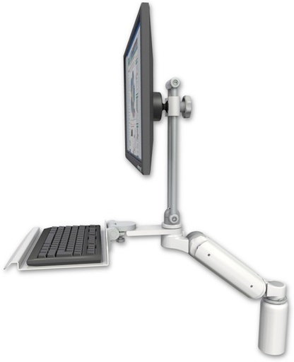 [UL180EV7-D5-KD12] AccessMount™ Ultra 180 Arm with EV710 monitor mount desk mount, a 5" riser, and a 12" keyboard tray