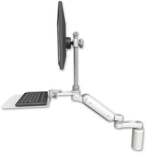 [UL180EV7-D5-KD12F-AS1] AccessMount™ Ultra 180 Arm with EV710 monitor mount desk mount, a 5" riser, a 12" flat keyboard tray, and an 6" arm