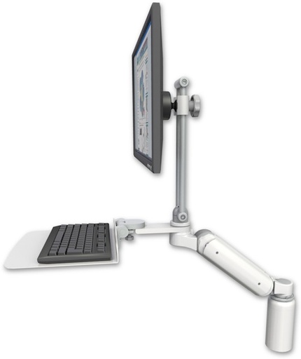 [UL180EV7-D5-KD12F] AccessMount™ Ultra 180 Arm with EV710 monitor mount desk mount, a 5" riser, and a 12" flat keyboard tray
