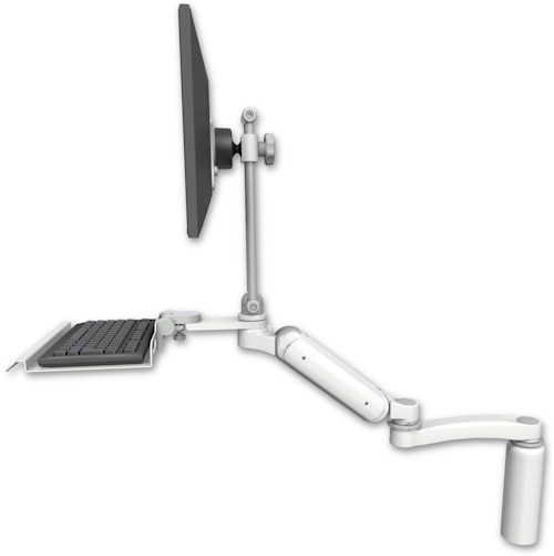 [UL180EV7-D7-KD12-A1] AccessMount™ Ultra 180 Arm with EV710 monitor mount desk mount, a 7.5" riser, a 12" keyboard tray, and an 11" arm