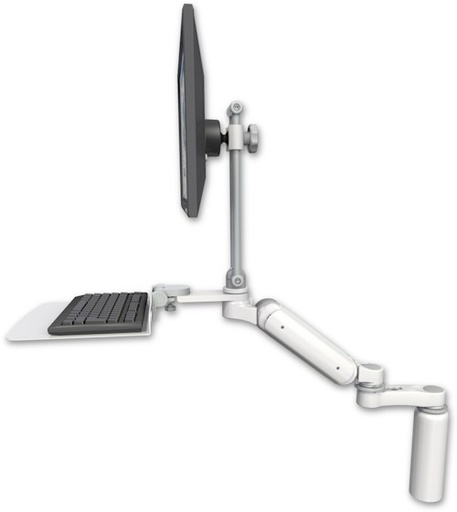 [UL180EV7-D7-KD12F-AS1] AccessMount™ Ultra 180 Arm with EV710 monitor mount desk mount, a 7.5" riser, a 12" flat keyboard tray, and an 6" arm