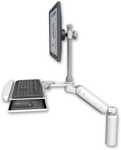 [UL180EV7-D7-KDB] AccessMount™ Ultra 180 Arm with EV710 monitor mount desk mount, a 7.5" riser, and a wrist-rest keyboard tray