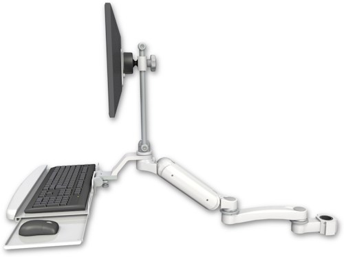 [UL180EV7-P15-KUB-A1] AccessMount™ Ultra 180 Arm with EV710 monitor mount mount for a 1.5" pole, a wrist-rest keyboard tray, and an 11" arm