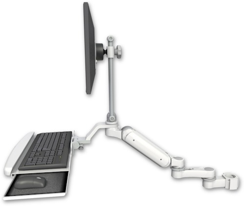 [UL180EV7-P2-KUB-AS1] AccessMount™ Ultra 180 Arm with EV710 monitor mount mount for a 2" pole, a wrist-rest keyboard tray, and an 6" arm