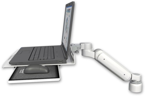 [UL180-D1-LUS] AccessMount™ Ultra 180 Arm desk mount with a 1" riser Laptop tray and slider