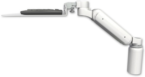 [UL180-D5-KU12F] AccessMount™ Ultra 180 Arm desk mount with a 5" riser and a 12" flat keyboard tray