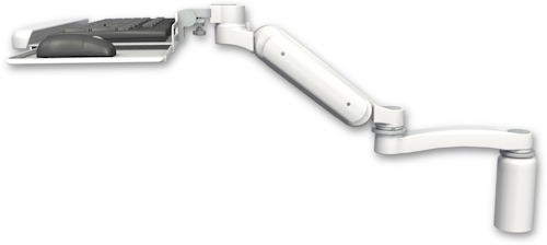 [UL180-D5-KUB-A1] AccessMount™ Ultra 180 Arm desk mount with a 5" riser, a wrist-rest keyboard tray, and an 11" arm