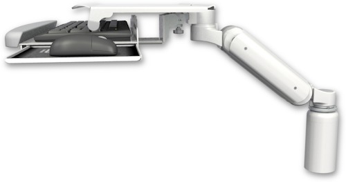 [UL180-D5-KUS] AccessMount™ Ultra 180 Arm desk mount with a 5" riser and a work surface tray and slide-out keyboard tray