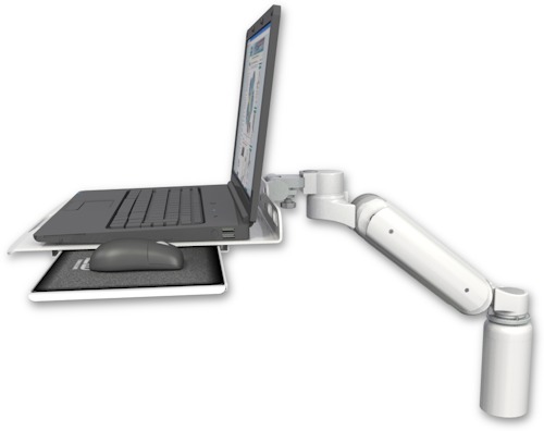 [UL180-D5-LUS] AccessMount™ Ultra 180 Arm desk mount with a 5" riser Laptop tray and slider