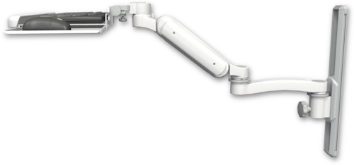 [UL180-T19-KUB-A1] AccessMount™ Ultra 180 Arm mount on a 19" wall track slider with a wrist-rest keyboard tray and an 11" arm