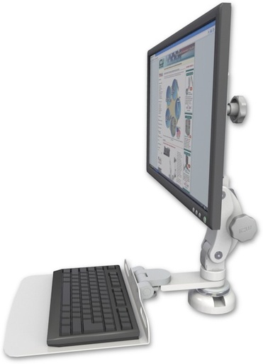 [T2P-DT2-KD12F] AccessMount™ Titan Paralink desk mount with a 12" flat keyboard tray