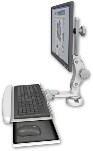 [T2P-DT2-KDB] AccessMount™ Titan Paralink desk mount with a wrist-rest keyboard tray