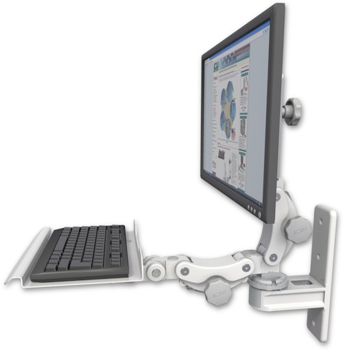 [T2P-WT2-KP12] AccessMount™ Titan Paralink wall mount with a 12" paralink keyboard tray