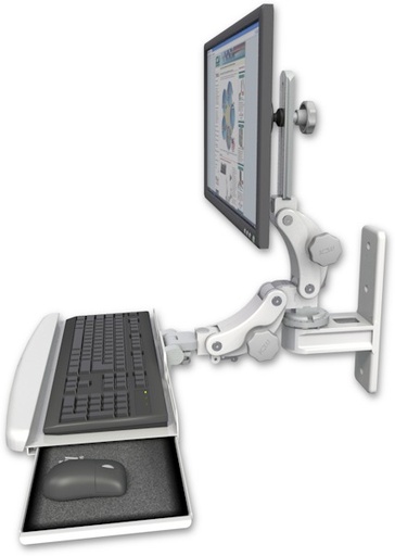[T2P-WT2-KPB] AccessMount™ Titan Paralink wall mount with a paralink keyboard tray w/ wrist rest bend