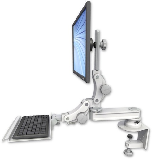 [T2P12-CT2-KP12] AccessMount™ Short single arm T2 Paralink LCD arm desk clamp with a 12" paralink keyboard tray