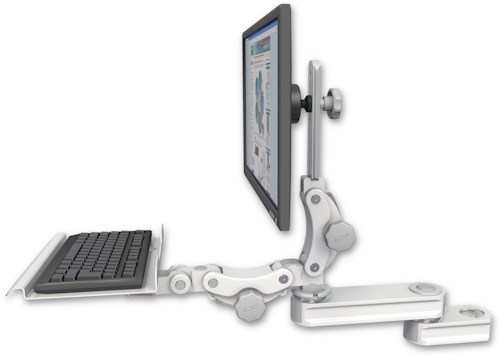 [T2P12-PT2-KP12] AccessMount™ Short single arm T2 Paralink LCD arm mount for a 2" pole with a 12" paralink keyboard tray