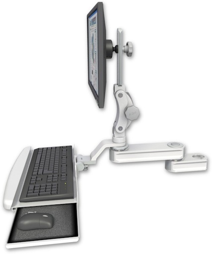 [T2P12-PT2-KUB] AccessMount™ Short single arm T2 Paralink LCD arm mount for a 2" pole with a wrist-rest keyboard tray