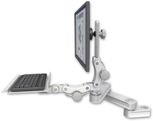 [T2P1212-PT2-KP12] AccessMount™ Short T2 Paralink LCD arm mount for a 2" pole with a 12" paralink keyboard tray