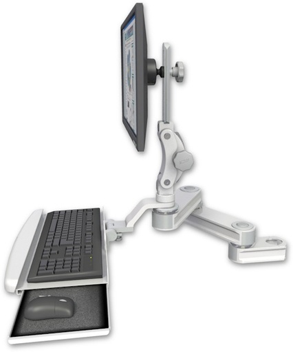 [T2P1212-PT2-KUB] AccessMount™ Short T2 Paralink LCD arm mount for a 2" pole with a wrist-rest keyboard tray