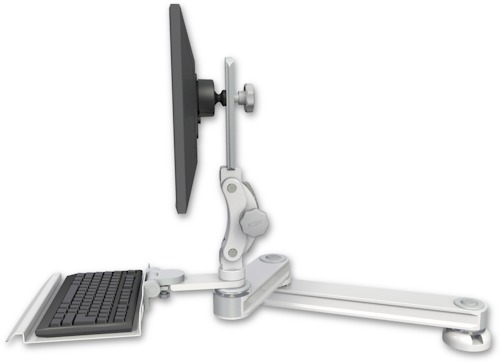 [T2P1220-DT2-KD12] AccessMount™ Medium T2 Paralink LCD arm desk mount with a 12" keyboard tray