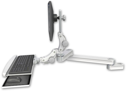 [T2P1220-PT2-KPB] AccessMount™ Medium T2 Paralink LCD arm mount for a 2" pole with a paralink keyboard tray w/ wrist rest bend