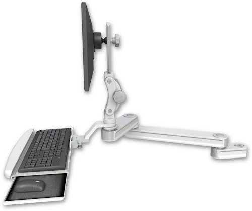 [T2P1220-PT2-KUB] AccessMount™ Medium T2 Paralink LCD arm mount for a 2" pole with a wrist-rest keyboard tray