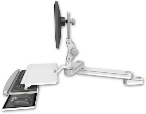 [T2P1220-PT2-KUS] AccessMount™ Medium T2 Paralink LCD arm mount for a 2" pole with a work surface tray and slide-out keyboard tray