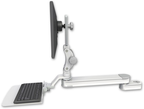 [T2P20-PT2-KU12F] AccessMount™ Long single arm T2 Paralink LCD arm mount for a 2" pole with a 12" flat keyboard tray