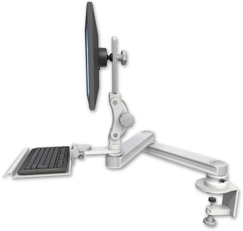 [T2P2020-CT2-KD12] AccessMount™ Long T2 Paralink LCD arm desk clamp with a 12" keyboard tray