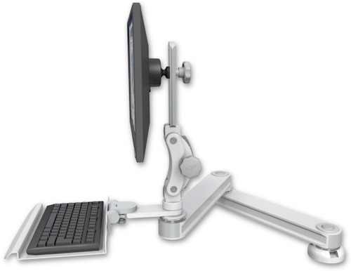 [T2P2020-DT2-KD12] AccessMount™ Long T2 Paralink LCD arm desk mount with a 12" keyboard tray