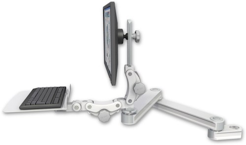 [T2P2020-PT2-KP12F] AccessMount™ Long T2 Paralink LCD arm mount for a 2" pole with a 12" flat paralink keyboard tray
