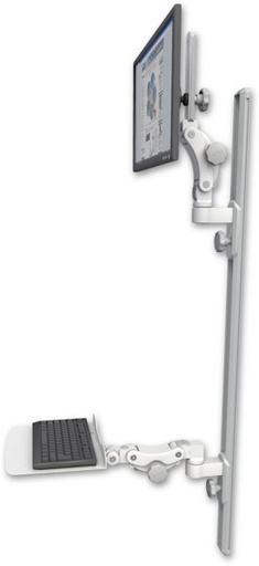 [UL550-T50D-KP12F] AccessMount™ Ultra 550 LCD mount on a 50" wall track with separate arms and a 12" flat paralink keyboard tray